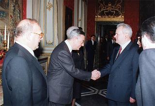Il Presidente della Repubblica Scalfaro incontra Slobodan Milosevic, Presidente della Repubblica di Serbia