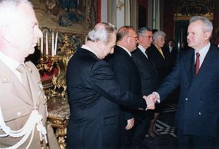 Il Presidente della Repubblica Scalfaro incontra Slobodan Milosevic, Presidente della Repubblica di Serbia