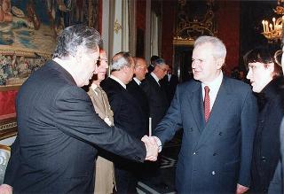 Il Presidente della Repubblica Scalfaro incontra Slobodan Milosevic, Presidente della Repubblica di Serbia