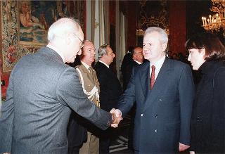 Il Presidente della Repubblica Scalfaro incontra Slobodan Milosevic, Presidente della Repubblica di Serbia