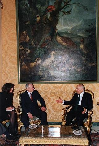 Il Presidente della Repubblica Scalfaro incontra Slobodan Milosevic, Presidente della Repubblica di Serbia
