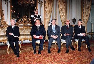 Il Presidente della Repubblica Oscar Luigi Scalfaro riceve in udienza i genitori di Milena Bianchi e una delegazione del "Comitato per il ritorno di Milena"