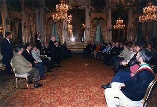 Il Presidente della Repubblica Oscar Luigi Scalfaro riceve in udienza i genitori di Milena Bianchi e una delegazione del "Comitato per il ritorno di Milena"