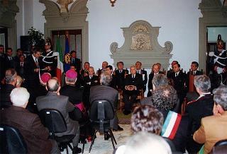 Visita del Presidente della Repubblica nella città di Prato in occasione della cerimonia di consegna della Medaglia d'argento al Valor Militare per attività partigiana al Gonfalone della città