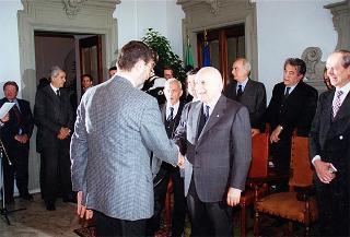 Visita del Presidente della Repubblica nella città di Prato in occasione della cerimonia di consegna della Medaglia d'argento al Valor Militare per attività partigiana al Gonfalone della città