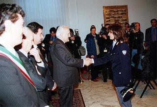 Visita del Presidente della Repubblica nella città di Prato in occasione della cerimonia di consegna della Medaglia d'argento al Valor Militare per attività partigiana al Gonfalone della città