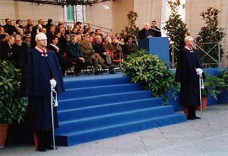 Visita del Presidente della Repubblica nella città di Prato in occasione della cerimonia di consegna della Medaglia d'argento al Valor Militare per attività partigiana al Gonfalone della città