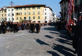 Visita del Presidente della Repubblica nella città di Prato in occasione della cerimonia di consegna della Medaglia d'argento al Valor Militare per attività partigiana al Gonfalone della città
