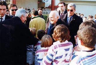 Visita del Presidente della Repubblica nella città di Prato in occasione della cerimonia di consegna della Medaglia d'argento al Valor Militare per attività partigiana al Gonfalone della città