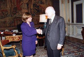 Il Presidente della Repubblica Oscar Luigi Scalfaro con la Signora Wilma Ferreri