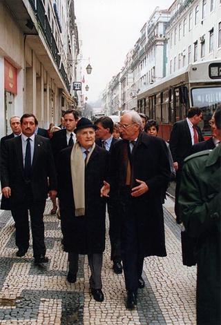 Visita del Presidente della Repubblica alla città di Lisbona per l'insediamento del nuovo Presidente del Portogallo Jorge Sampaio