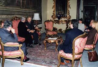 Visita alla città di Firenze. Incontro del Presidente della Repubblica con il parroco della Madonna di Querce di Fucecchio, don Angelo Brunelli, nella ricorrenza del suo 60° di sacerdozio
