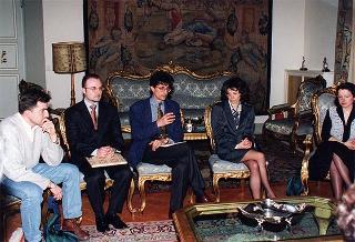 Visita alla città di Firenze. Incontro del Presidente della Repubblica con una rappresentanza di giovani collaboratori della pagina pratese del periodico diocesano "Toscana oggi. La voce"