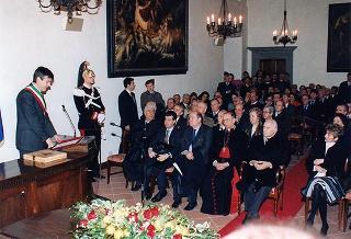 Visita alla città di Firenze.Intervento del Presidente della Repubblica alla cerimonia di riapertura della sede dell'Accademia dei Georgofili