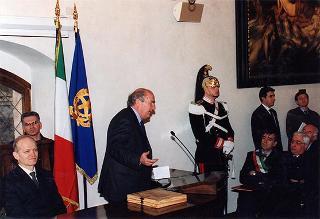 Visita alla città di Firenze.Intervento del Presidente della Repubblica alla cerimonia di riapertura della sede dell'Accademia dei Georgofili