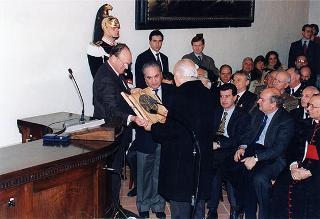 Visita alla città di Firenze.Intervento del Presidente della Repubblica alla cerimonia di riapertura della sede dell'Accademia dei Georgofili