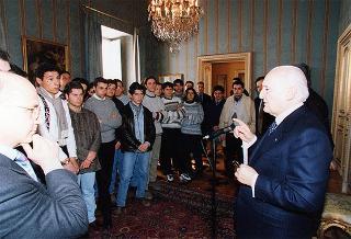 Delegazione di studenti dell'Istituto tecnico industriale "Ettore Majorana" di Somma Vesuviana (Napoli)