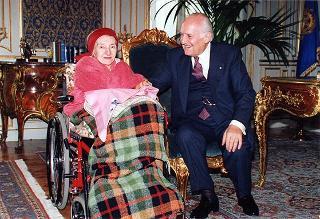 Il Presidente della Repubblica Oscar Luigi Scalfaro incontra a signora Elisa Rovetti
