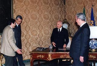 Televideo conferenza con i Presidenti della Russia, della Corea e dell'Ucraina, in occasione della cerimonia inaugurale del progetto ITUR