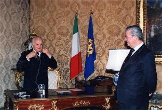 Televideo conferenza con i Presidenti della Russia, della Corea e dell'Ucraina, in occasione della cerimonia inaugurale del progetto ITUR