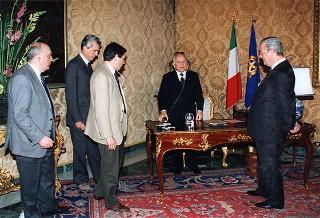Televideo conferenza con i Presidenti della Russia, della Corea e dell'Ucraina, in occasione della cerimonia inaugurale del progetto ITUR