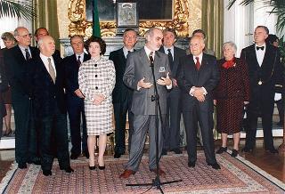 Roma, Palazzo Montecitorio: intervento del Presidente della Repubblica alla cerimonia di intitolazione della Sala stampa della Camera dei Deputati al giornalista Emilio Frattarelli