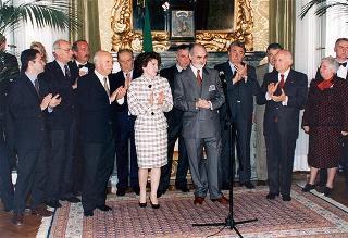 Roma, Palazzo Montecitorio: intervento del Presidente della Repubblica alla cerimonia di intitolazione della Sala stampa della Camera dei Deputati al giornalista Emilio Frattarelli