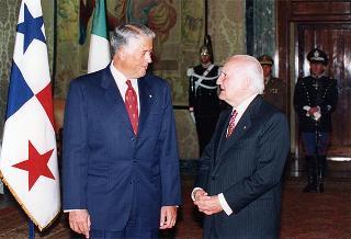 Incontro con il Presidente della Repubblica del Panama e la signora Perez Balladares