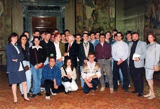 Delegazione di studenti dell'Istituto tecnico commerciale statale "Eugenio Bona" di Biella - Quirinale - Sala del Bronzino