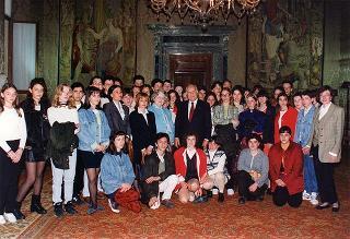 Delegazione di studenti dell'Istituto tecnico commerciale statale "Eugenio Bona" di Biella - Quirinale - Sala del Bronzino