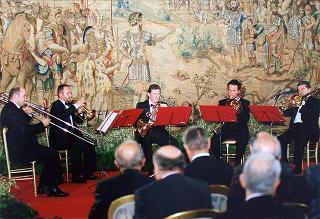 Cerimonia di consegna delle "Stelle al Merito del Lavoro" ai nuovi Maestri del lavoro del Lazio e dell'Umbria e successivo concerto del Quintetto Rossini Ottoni di Pesaro