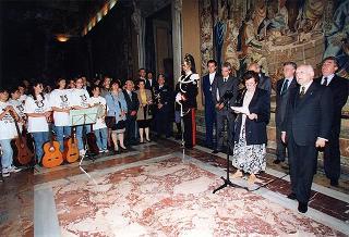 Delegazione di partecipanti alla VII Rassegna nazionale delle scuole medie ad indirizzo musicale