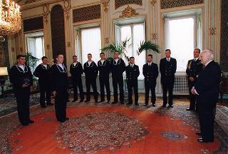 Delegazione della Scuola allievi sotufficiali della Marina Militare, in servizio di guardia d'onore al Palazzo del Quirinale