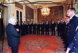 Delegazione della Scuola allievi sotufficiali della Marina Militare, in servizio di guardia d'onore al Palazzo del Quirinale