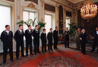 Delegazione della Scuola allievi sotufficiali della Marina Militare, in servizio di guardia d'onore al Palazzo del Quirinale