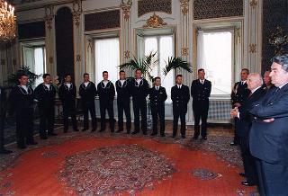 Delegazione della Scuola allievi sotufficiali della Marina Militare, in servizio di guardia d'onore al Palazzo del Quirinale