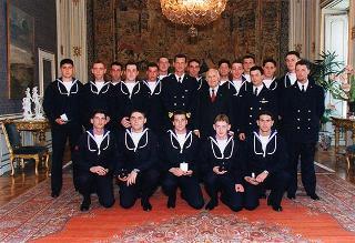 Delegazione della Scuola allievi sotufficiali della Marina Militare, in servizio di guardia d'onore al Palazzo del Quirinale