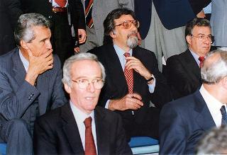Roma, Stadio Olimpico: intervento del Presidente della Repubblica alla finale della Coppa dei Campioni di calcio Ajax-Juventus