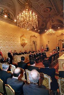 Roma, Palazzo della Consulta: intervento del Presidente della Repubblica, in forma ufficiale, alla cerimonia celebrativa del 40° anniversario della Corte Costituzionale