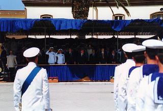 La Maddalena: intervento del Presidente della Repubblica alla cerimonia di giuramento degli allievi (corso ordinario 1995) della Scuola sottufficali della Marina Militare