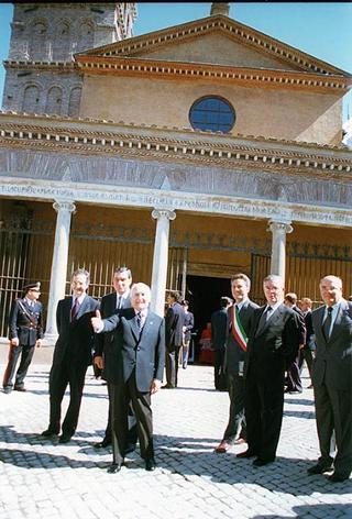 Roma, Chiesa di S. Giorgio al Velabro: intervento del Presidente della Repubblica alla cerimonia d'inaugurazione del restauro della Chiesa