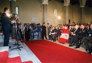Roma, Chiesa di S. Giorgio al Velabro: intervento del Presidente della Repubblica alla cerimonia d'inaugurazione del restauro della Chiesa