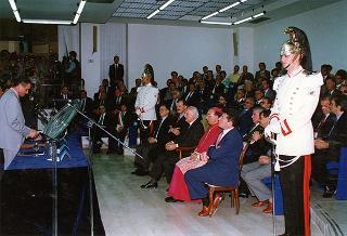 Cassino: intervento del Presidente della Repubblica all'inaugurazione della Mostra "Virgilio e il Chiostro", allestita presso l'Abbazia di Montecassino, e all'inaugurazione della Facoltà di Ingegneria dell'Università degli studi