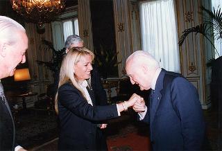 Andrea Costa e Walter Lugli, rispettivamente presidente e amministratore delegato della Contship Italia, con Roberta Falqui, amministratore delegato del Medcenter Container Terminal di Gioia Tauro