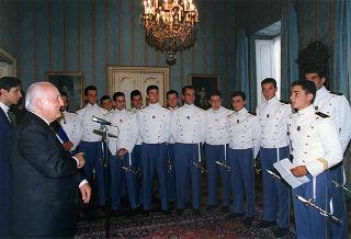 Delegazione di ufficiali ed allievi dell'Accademia della Guardia di finanza, in servizio di guardia d'onore al Palazzo del Quirinale