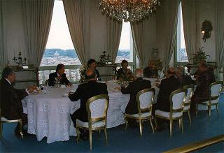 Incontro e colazione in onore del Presidente della Repubblica di Ungheria Arpad Goencz