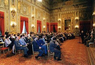 Gen. c. a. Carlo Jean, presidente del Centro Alti Studi Difesa, con una delegazione di partecipanti alla "Sessione europea di studi sulla sicurezza" sul tema "L'Europa ed i suoi vicini: riflessioni per una politica di sicurezza comune" ed al Seminario con la "Moscow School of Political Studies"