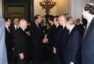 Napoli, Reggia di Capodimonte: pranzo in onore del Presidente della Repubblica Francese Jacques Chirac