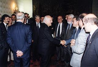 Antonino Saija, segretario dell'Unione nazionale segretari comunali e provinciali d'Italia, con una delegazione del sodalizio