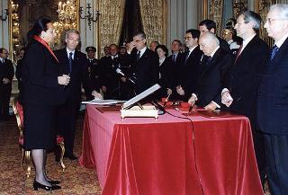 Giuramento dei nuovi giudici costituzionali prof. Piero Alberto Capotosti, avv. Fernanda Contri e prof. Guido Neppi Modona